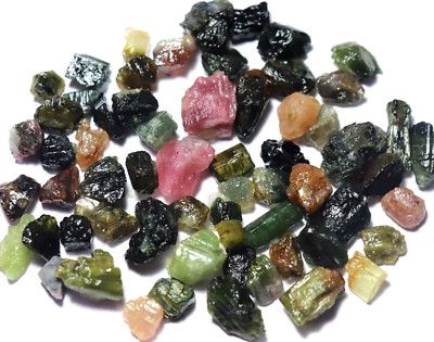 100 Ct Untreated Watermelon Mozambique Natural Tourmaline 50 Pcs Rough Gemstone