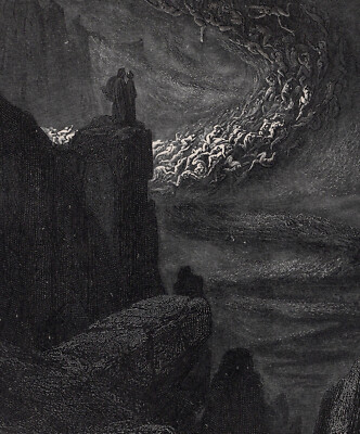 1800s Gustave Dore DIVINE COMEDY Woodcut 