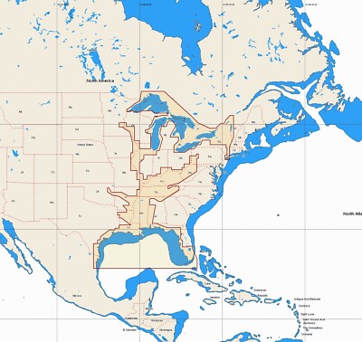 2024 C-MAP M-NA-M023 Gulf of Mexico Great Lakes Rivers MAX C-Card