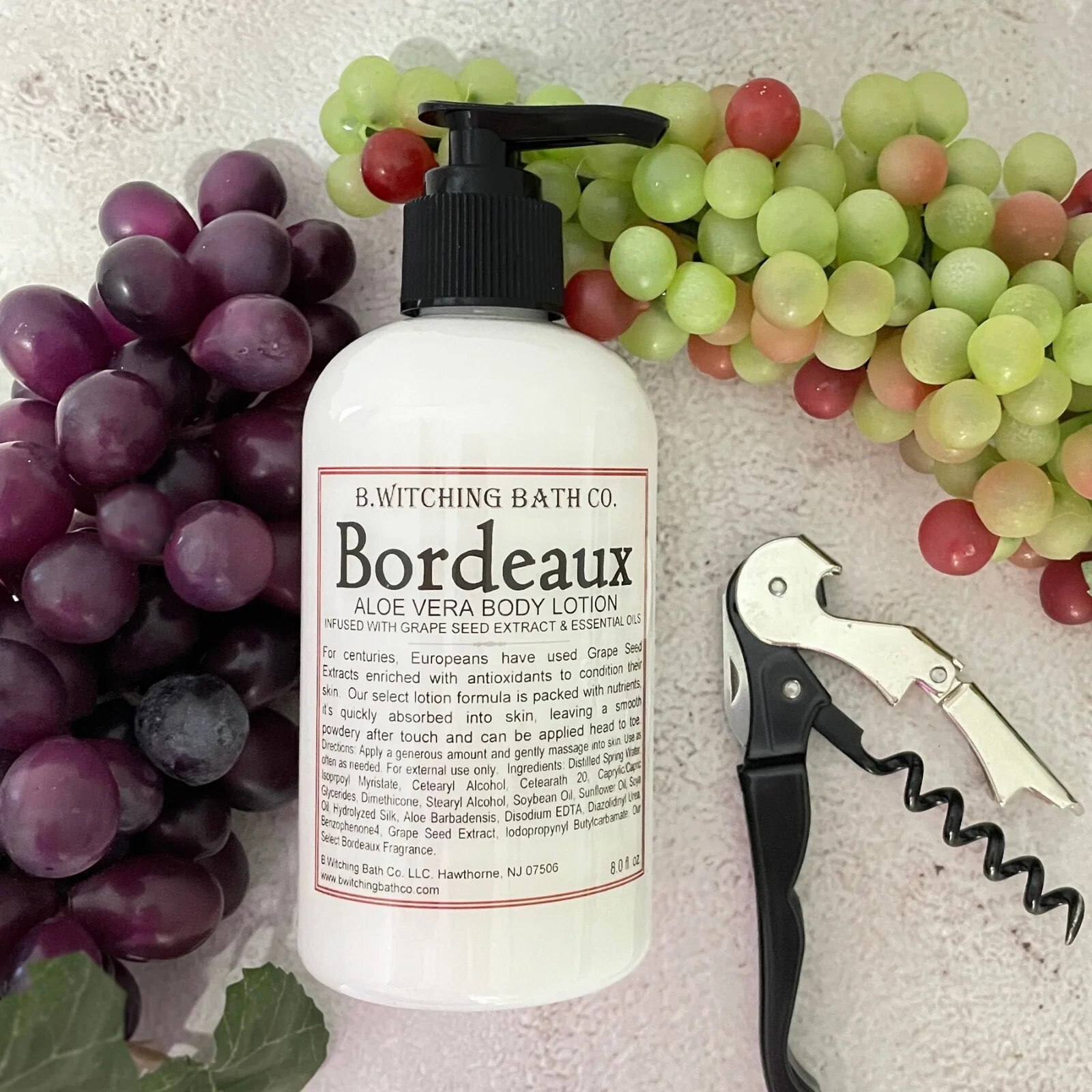 Aloe Vera Body Lotion Bordeaux Aromas Reminiscent of Fine Wine - 8oz.