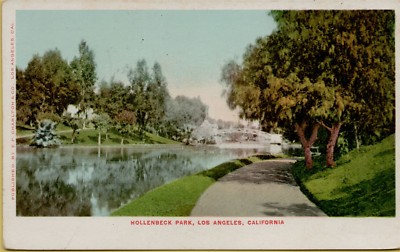 Hollenbeck Park Scene View Los Angeles California CA Postcard B3