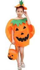 Children's Pumpkin Felt Costume Jack O Lantern Halloween Kids One Size