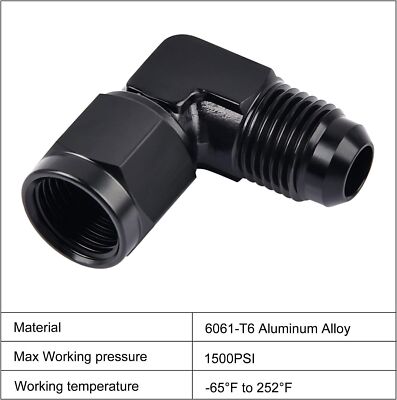 8AN Female Flare Swivel To 8AN -8 ORB Male O-ring Boss 90 Degree - Foto 6