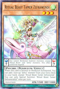 Ritual Beast Tamer Zefrawendi - CROS-EN029 - Rare - 1st Edition x3 - Near Mint