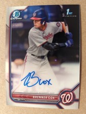 2022 Bowman Draft Brenner Cox 1st Chrome Auto Nationals