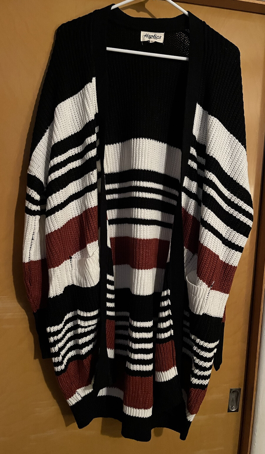 Burnt Orange Striped Cardgian Sweater 