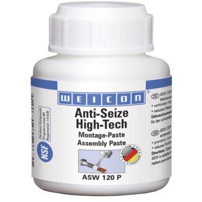 Weicon 26100012 Pasta Anti Grippaggio ASW 120 P – 120 G, Pasta Di Montaggio High Tech Senza Metalli