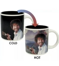 Bob Ross 'Self Painting Mug' Heat Changing Coffee Cup Mug Great Gift NEW