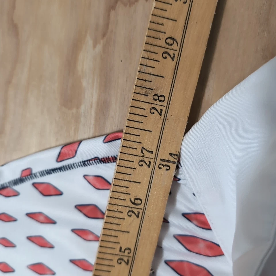 Club de Golf Page and Tuttle Para Hombre XL Blanco Naranja Estampado Geométrico Celebración Foto 4 de 4