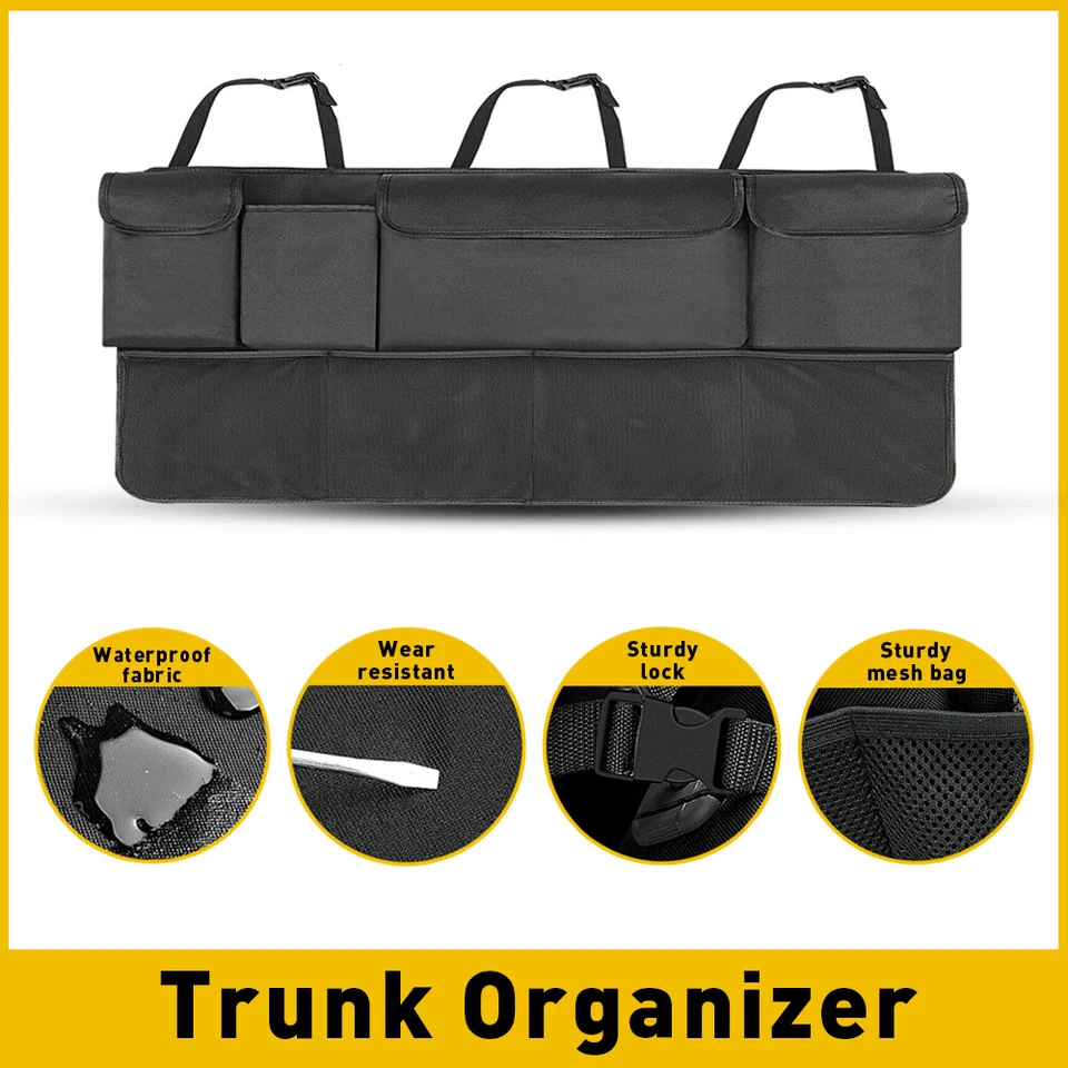 Universal Car Net Cargo Trunk Organizer Hanging Back seat Organizer Storage Bag - Image 2 of 4