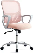 Pink Home Office Ergonomic Desk Chair Mesh Computer Chair with Lumbar Support