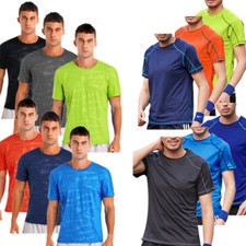 Men's Athletic Quick Dry Short Sleeve T Shirts Sports Running Fitness Swim Tops