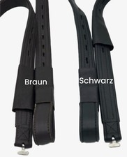 Mono Steigb&uuml;gelriemen Leder Braun Schwarz 45-65 50-70 cm Webbers Riemen Tysons