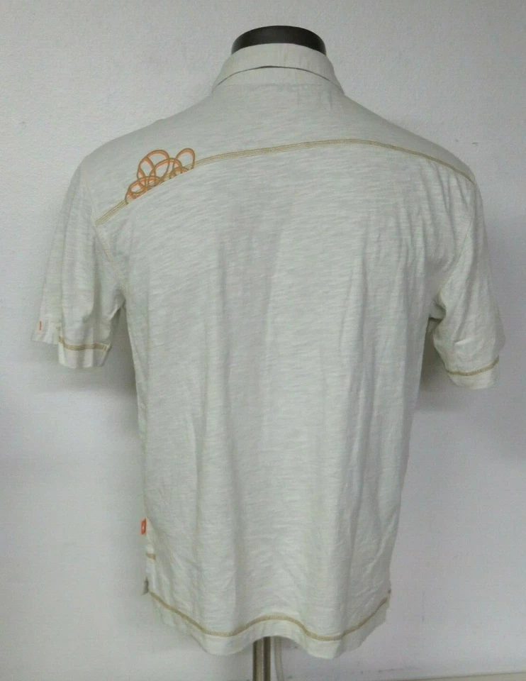 Camisa polo masculina Crocs tamanho médio M manga curta algodão verde claro laranja - Imagem 2 de 4