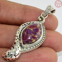 Solid 925 Sterling Silver Purple Copper Turquoise Jewelry Pendant 2 Ae424 Solid 925 Sterling Silver Purple Copper Turquoise Jewelry Pendant 2 Ae424