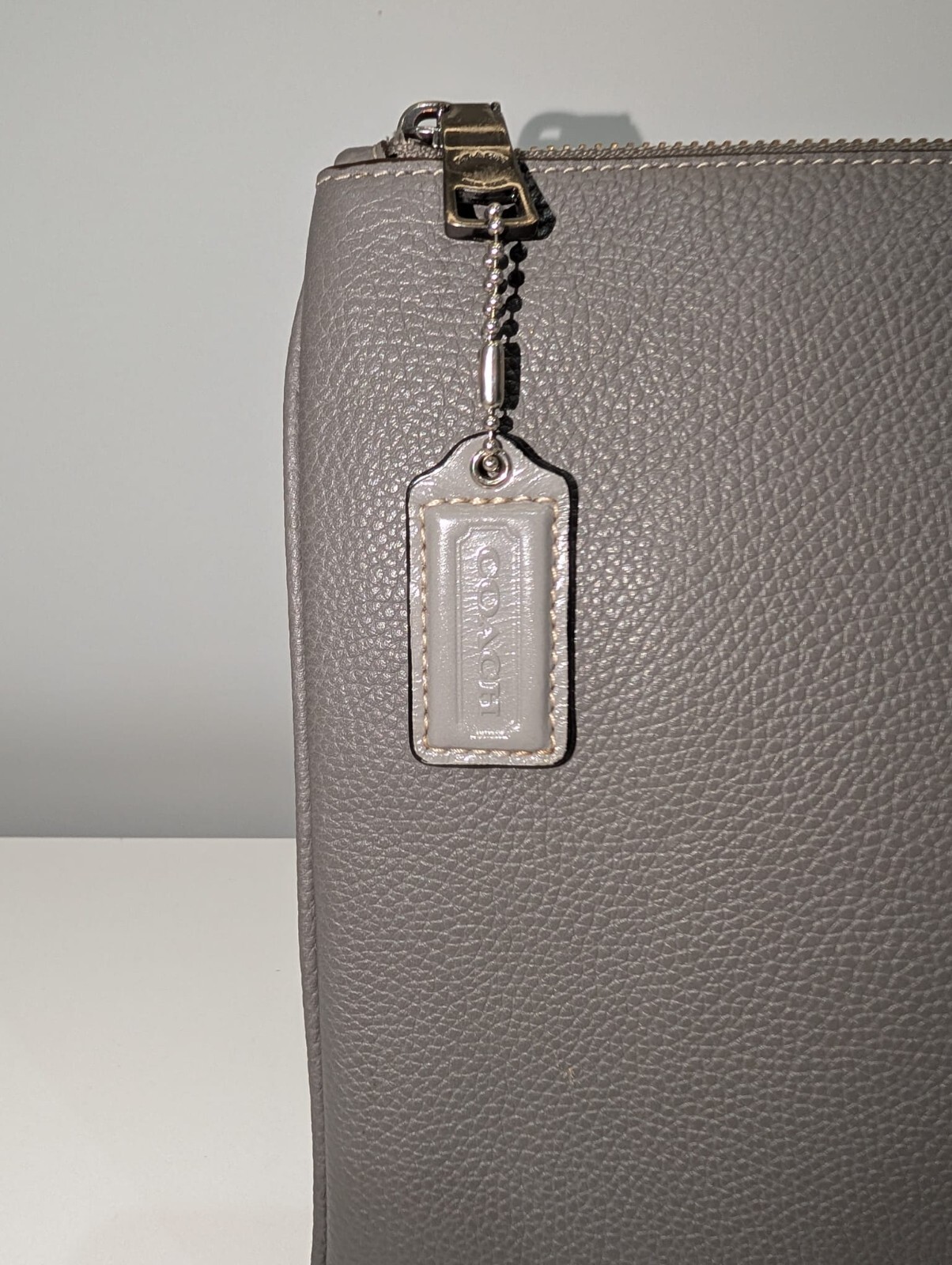COACH Large Multifunctional Pouch — Grey Pebbled … - image 4