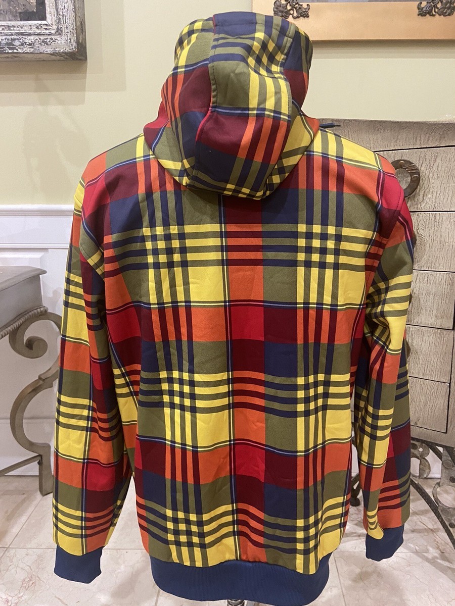BURTON XL DRYRIDE チェック柄ジャケット Burton Mens Multicolor Check Dryride Long Sleeve Hooded Full
