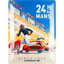 Relief-Blechschild "24h von Le Mans - Rennstart" - 40x30cm - Email Emaille Race