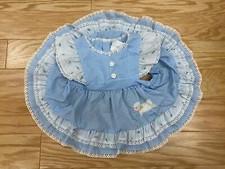 VTG Mayfair Toddler Girl Pinafore Party Super Cute Lamb Floral Lace Dress 14lbs