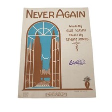 Vintage Sheet Music 1924 Never Again Voice Piano Easy Listening Kahn Jones