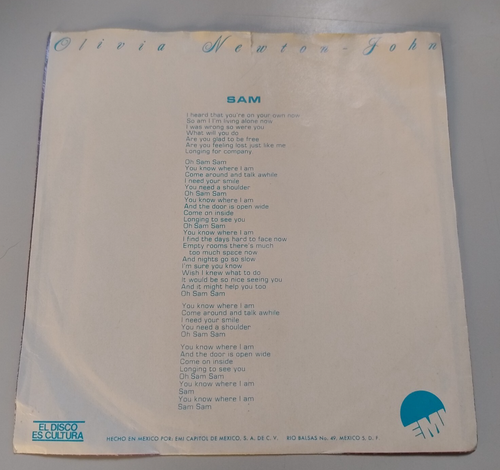 OLIVIA NEWTON JOHN - Sam / Te Apuesto Un Canguro (1977 MEXICO 7" 45) Pop ROCK - Picture 3 of 6