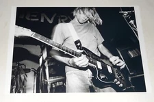 Kurt Cobain 1991 On Stage w/ Guitar Nirvana B/W Poster 19"x13" Foo Fighters