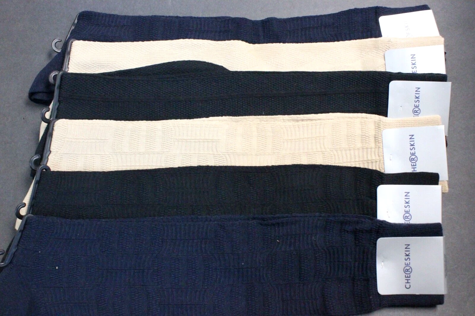 6 pair 10-13 Knee high Socks Men's Over the Calf Cotton Socks Black Navy 6-12