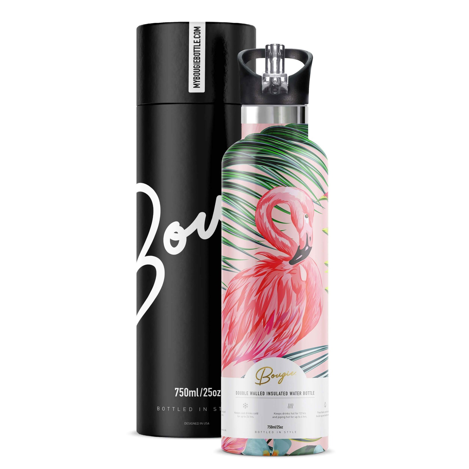 Flamingo Stainless Steel 25oz Insulated Water Bottle