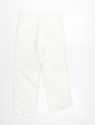Topshop Damen weiß Cargo gerade Baumwolle Hose Größe 6