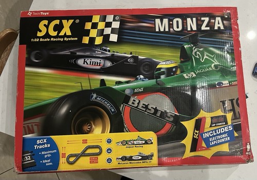 SCX 1/32 MONZA F1 SLOTCAR RACING SET 80580 21' OF TRACK VINTAGE!