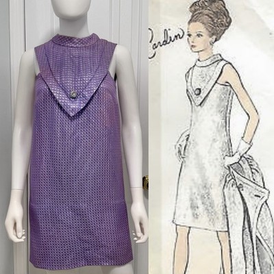1960s Pierre Cardin for La Rinascente Shift Dress Retro Futuristic Space Age