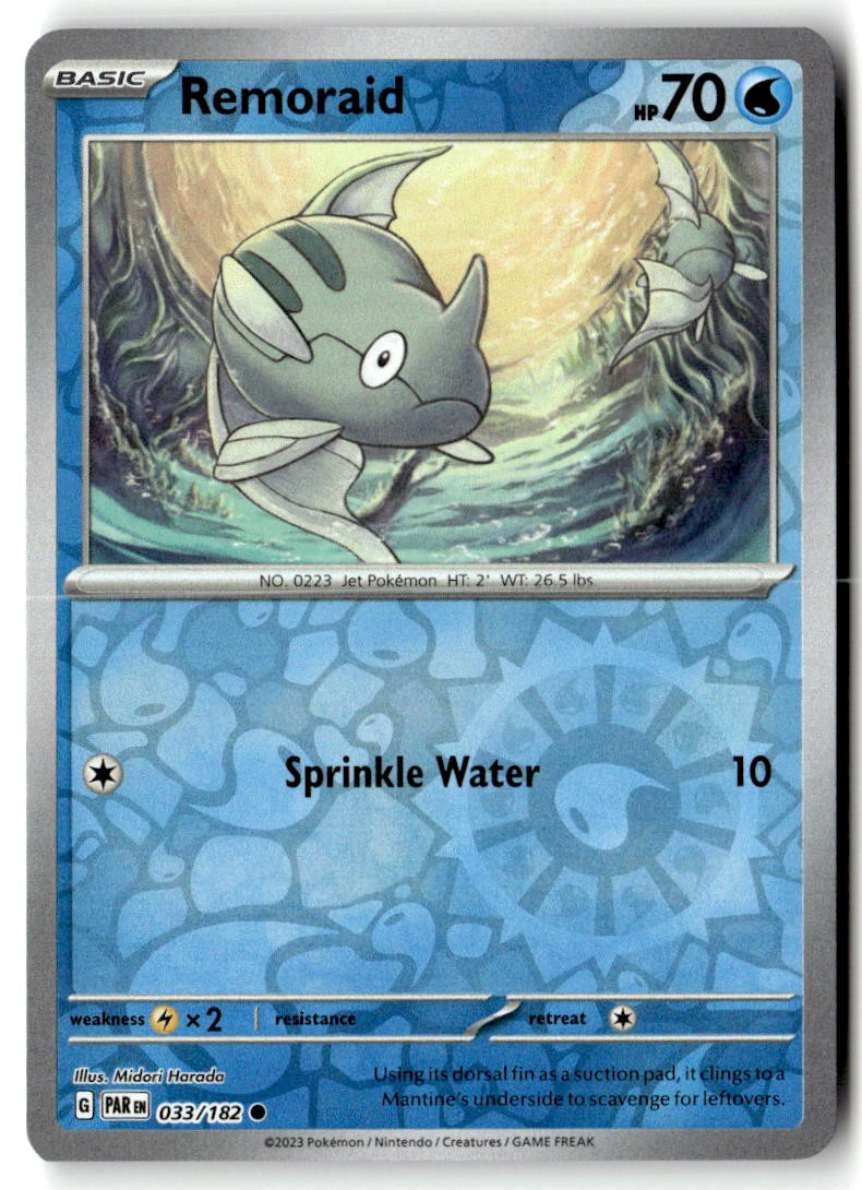 Remoraid 033/182 Common SV04: Paradox Rift Pokemon Reverse Holofoil Near Mint