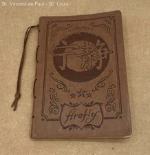 Loot Crate QMX Firefly Serenity Brown Faux Leather Blank Journal Notebook Emboss