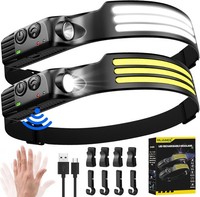 Stirnlampe Led Wiederaufladbar,3000 Lumens Superhell 230°Weitwinkel 3*LED Weiß