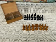 Schachfiguren Echt Buchsbaumholz Vintage