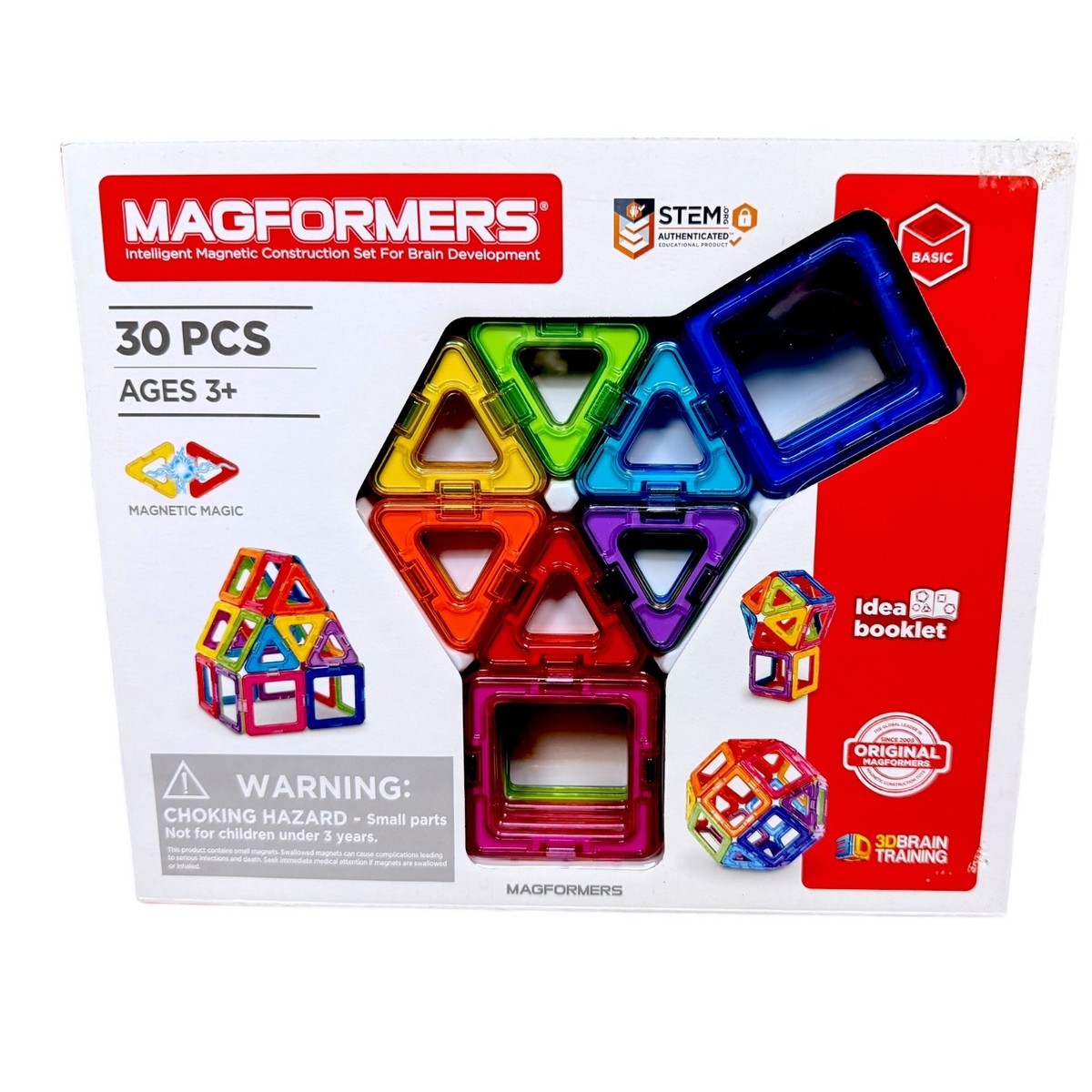 MAGFORMERS 63076 Plastic 30-Piece Magnetic Building Blocks Set for