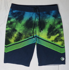 O'NEILL WAVE CULT MENS 30 11" BOARD SHORT NAVY BLUE SWIM STRETCH POLY BLEND