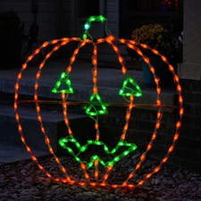 Halloween Jack O Lantern Pumpkin LED Outdoor Decoration Wireframe 38" NEW
