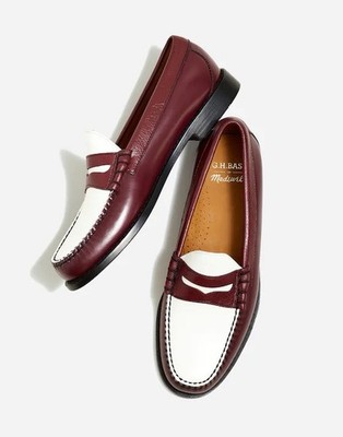 Madewell x G.H.BASS Larson Weejuns® Loafers in Wine & White Size 9
