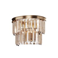 Wandlampe Esszimmer Kristall Glas In Gold Bernstein H:24,5 Cm E14 Wandleuchte