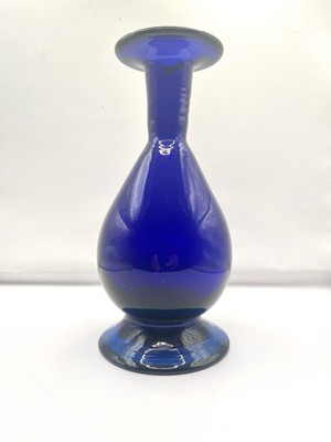 Vintage Heavy Cobalt Blue 2 Tone Vase 7 3/4''