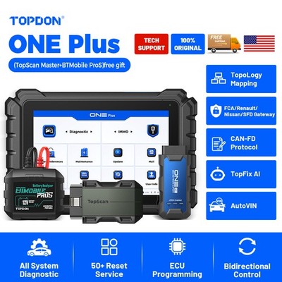 2026 TOPDON ONE Plus Automotive Scan Tool J2534 ECU Coding IMMO Key Programming