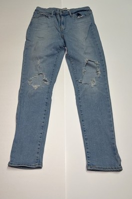 Levis 721 High Rise Skinny Jeans Womens 29 Light Wash Distressed