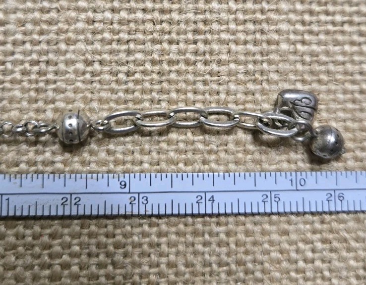 Brighton Silvertone Bead Anklet. Toggle Clasp Hea… - image 6