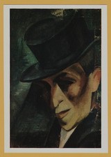 1981 "Portrait of an Unknown in Top Hat" Art Repro OLD Soviet RUSSIAN postcard