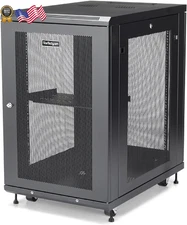 StarTech.com 4 Post 18U Server Rack Cabinet 19 Data Rack Cabinet for IT / N...