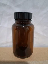 120cc 4 oz Amber Heavy Glass Packer Medicine Bottles-Caps-12 Pack-Special!