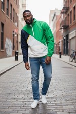 FILA Sport Golf Windbreaker Pullover XL Green Colorblock 90s Retro Jacket