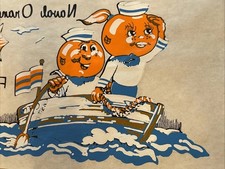 VINTAGE NAVAL ORANGES BOATING SAILORS IRON ON TRANSFER FLORIDA 1980'S 6x9”