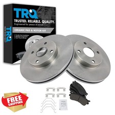 TRQ Front Brake Pad Rotor Set Ceramic Vented 2001-2003 Mazda Protege